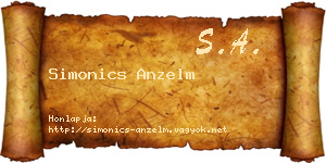 Simonics Anzelm névjegykártya
